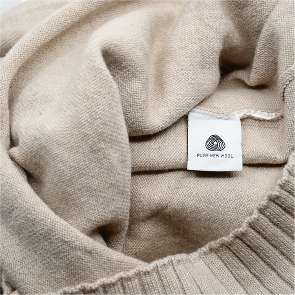 MAX MARA LEISURE Loose Fit Beige Roll Neck Wool Turtleneck Size S - Picture 6 of 10